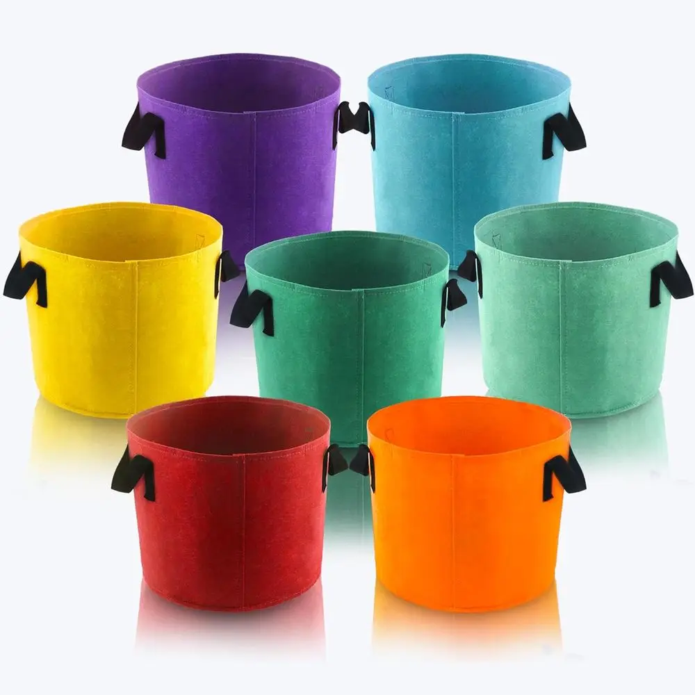 10 Gallon Grow Bags, 7 Pack Colorful Fabric Plant Pots with Handles for Garden and Outdoor Planting
10 Gallon Grow Bags, 7 Pack Colorful Fabric Plant Pots with Handles for Garden and Outdoor Planting