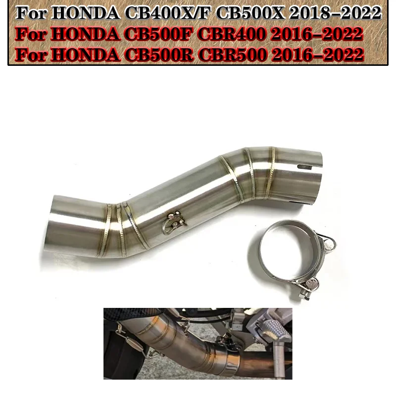 Motorcycle Exhaust Escape Modify Mid Link Pipe For Honda CBR500 CBR500R CB500F CB500X CB400 CBR400 CB400X CB400F 2016 - 2022
Motorcycle Exhaust Escape Modify Mid Link Pipe For Honda CBR500 CBR500R CB500F CB500X CB400 CBR400 CB400X CB400F 2016 - 2022