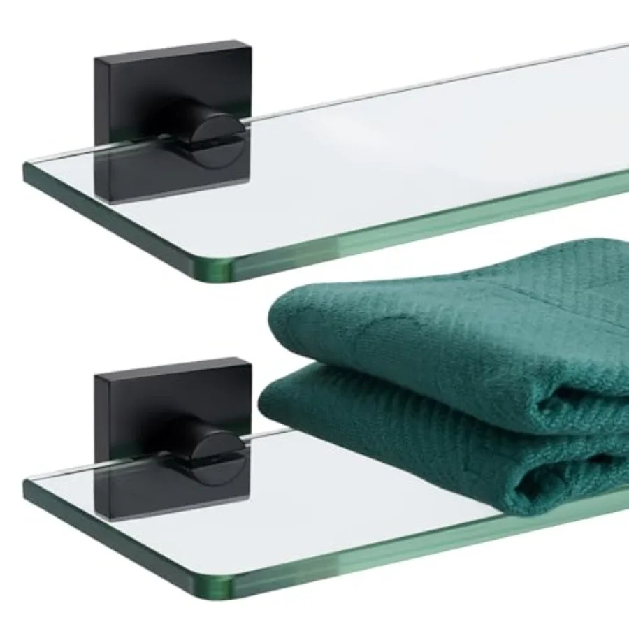Glass Shelf Floating Bathroom Shelves Tempered Glass Rack for Shower Storage Wall Mount 2 Pack Black Stainless Steel B1107BK-L1
Glass Shelf Floating Bathroom Shelves Tempered Glass Rack for Shower Storage Wall Mount 2 Pack Black Stainless Steel B1107BK-L1