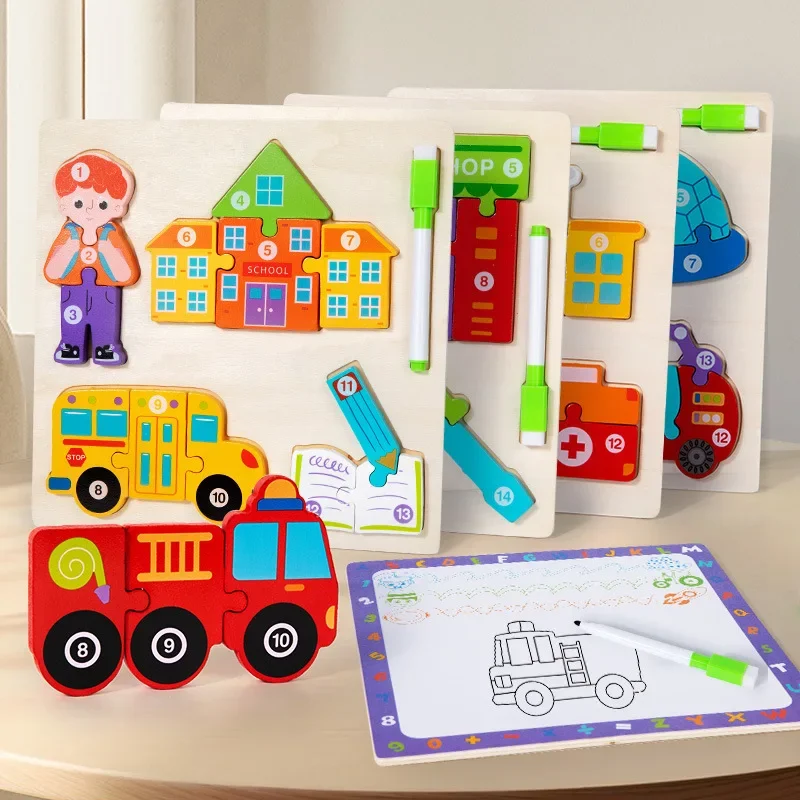 New wooden children's double-sided three-dimensional puzzle character career cognition drawing board educational toy
New wooden children's double-sided three-dimensional puzzle character career cognition drawing board educational toy