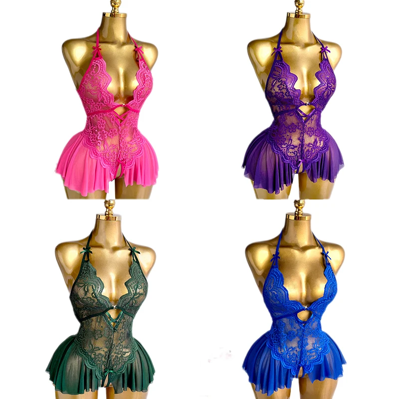 Sexy Crotchless Lingerie Women Lace Hollow Bodysuit Pajamas Teddy Babydolls Deep V Underwear
Sexy Crotchless Lingerie Women Lace Hollow Bodysuit Pajamas Teddy Babydolls Deep V Underwear