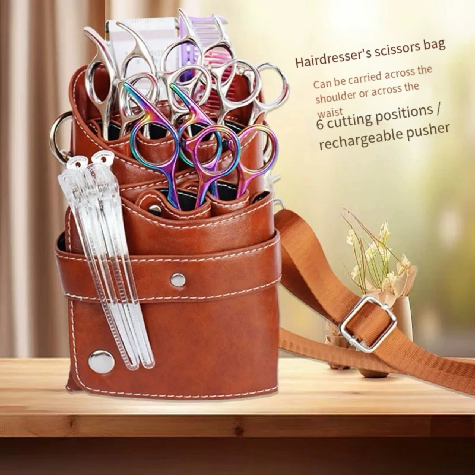 New Stlye Scissors Bag PU Leather Fashion Hair Stylist Hair Kit Cross Body Belt Fanny Pack Clipping Bag
New Stlye Scissors Bag PU Leather Fashion Hair Stylist Hair Kit Cross Body Belt Fanny Pack Clipping Bag