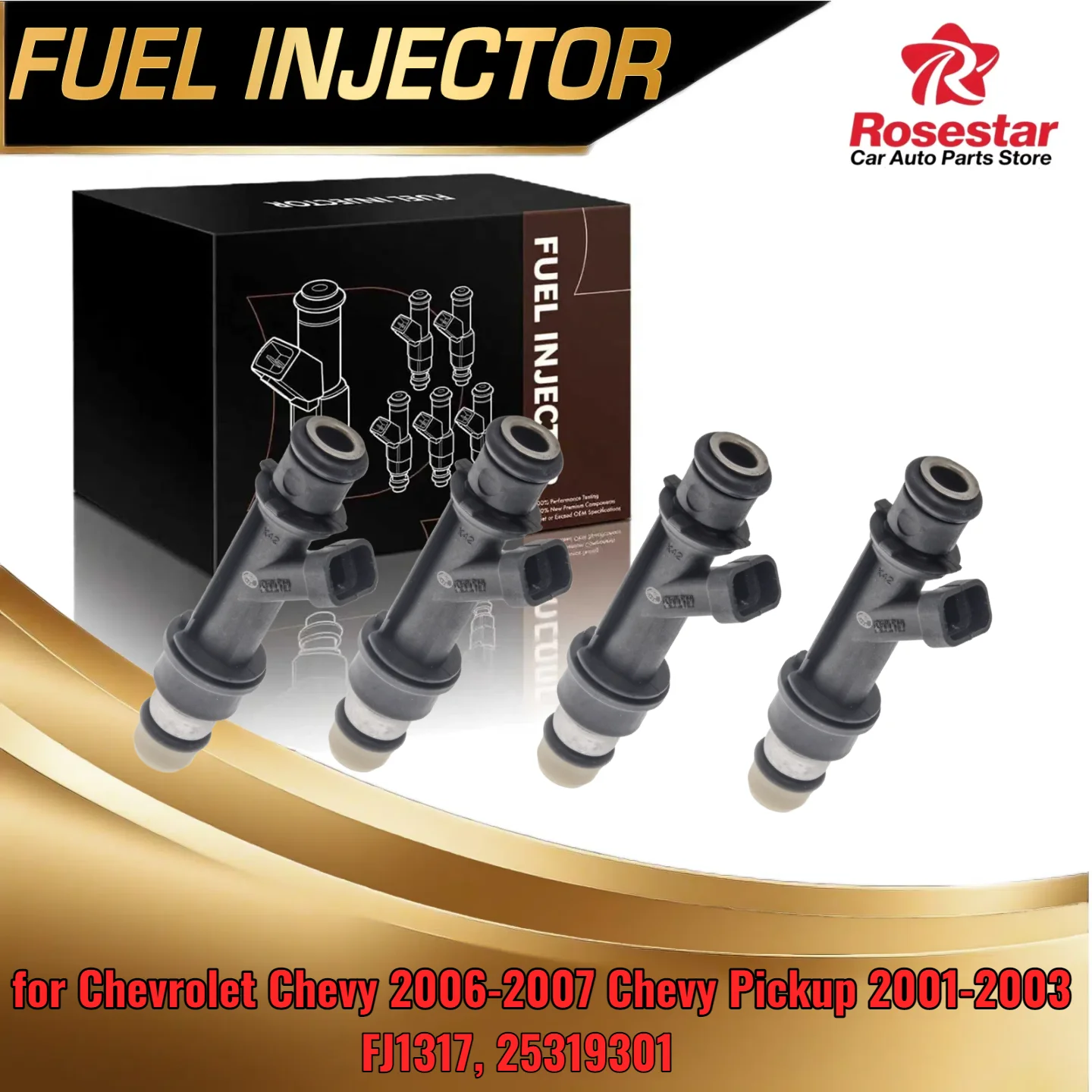 4PC Fuel Injector Set for Chevrolet Chevy 2006 2007 for Chevy Pickup 2001 2003 Direct Replacement FJ1317 25319301
4PC Fuel Injector Set for Chevrolet Chevy 2006 2007 for Chevy Pickup 2001 2003 Direct Replacement FJ1317 25319301