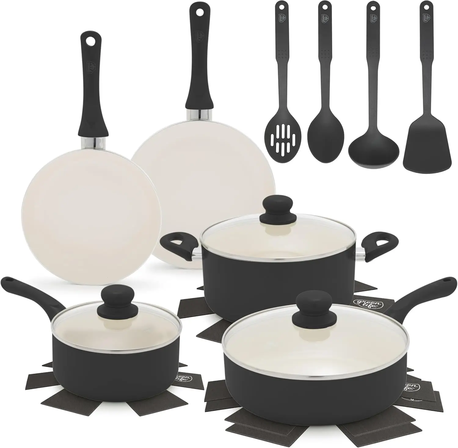 16-Piece Nonstick Cookware Set, Non-Toxic Ceramic Pots and Pans Set, Durable Healthy Kitchen Essentials, Fast Heating, Induction
16-Piece Nonstick Cookware Set, Non-Toxic Ceramic Pots and Pans Set, Durable Healthy Kitchen Essentials, Fast Heating, Induction