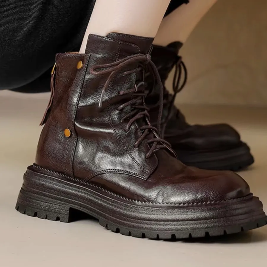 Женские кожаные полусапожки на толстой подошве с круглым носком, универсальные женские ботинки в британском стиле в стиле ретро, удобные зимние теплые ботинки
Женские кожаные полусапожки на толстой подошве с круглым носком, универсальные женские ботинки в британском стиле в стиле ретро, удобные зимние теплые ботинки