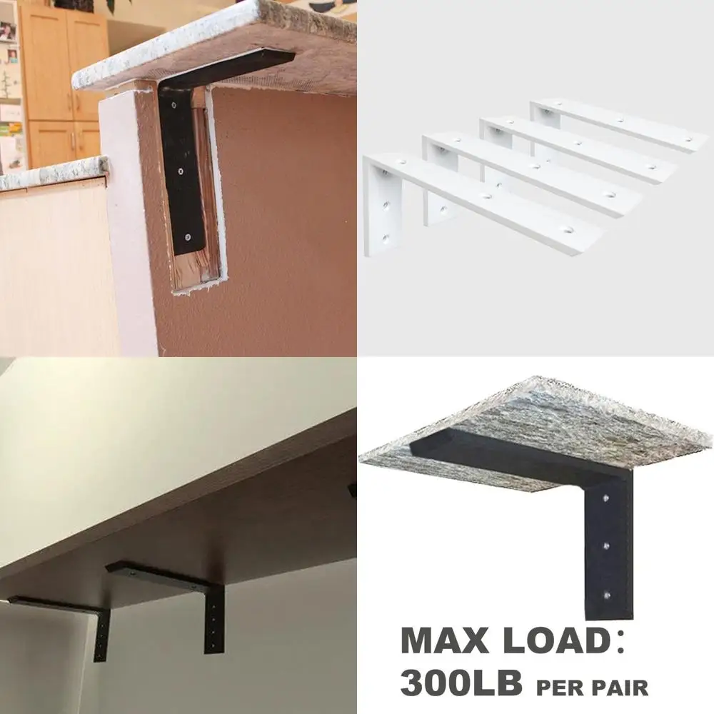 Set of 3 Heavy Duty 3/8 Thick L-Shape Brackets for 14 x 6 x 2.5 Countertops, White
Set of 3 Heavy Duty 3/8 Thick L-Shape Brackets for 14 x 6 x 2.5 Countertops, White