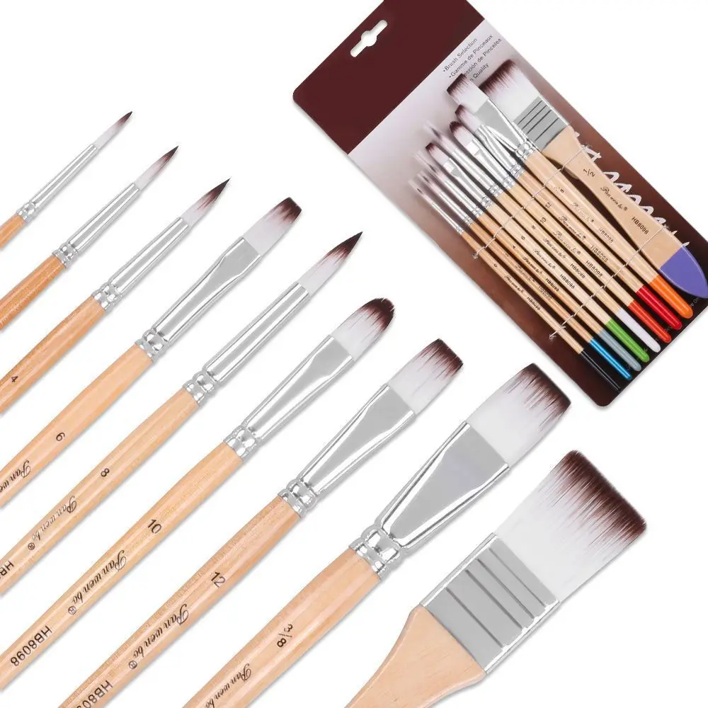 9Pcs/Set Multifunctional Nylon Hair Paintbrush Set Wooden Handle Soft Bristled Art Paint Brushes Lightweight Different Shape
9Pcs/Set Multifunctional Nylon Hair Paintbrush Set Wooden Handle Soft Bristled Art Paint Brushes Lightweight Different Shape
