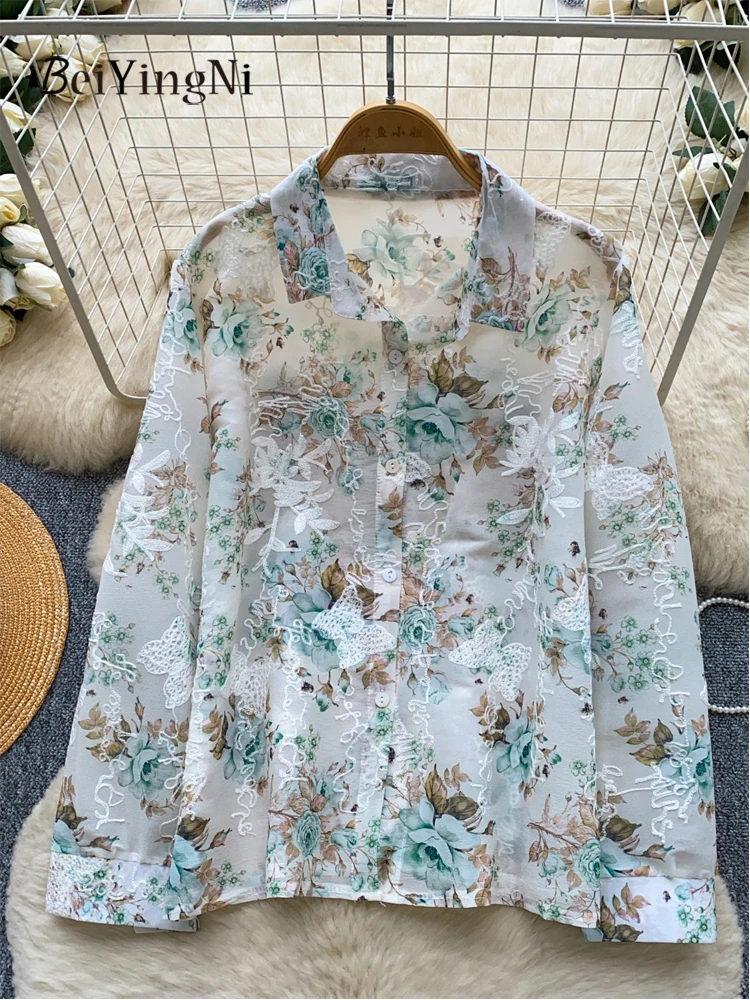 Beiyingni Summer Casual Shirts for Women French Floral Embroidery Thin Tops Ladies Senior Classy Commute Blouses 2026 Chic Shirt
Beiyingni Summer Casual Shirts for Women French Floral Embroidery Thin Tops Ladies Senior Classy Commute Blouses 2026 Chic Shirt