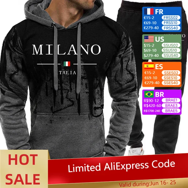 Italy Fashion Men's Tracksuit Hoodies Sweatpants High Quality Male Winter Daily Casual Sports Jogging Suit Gym Fitness Outfits
Italy Fashion Men's Tracksuit Hoodies Sweatpants High Quality Male Winter Daily Casual Sports Jogging Suit Gym Fitness Outfits