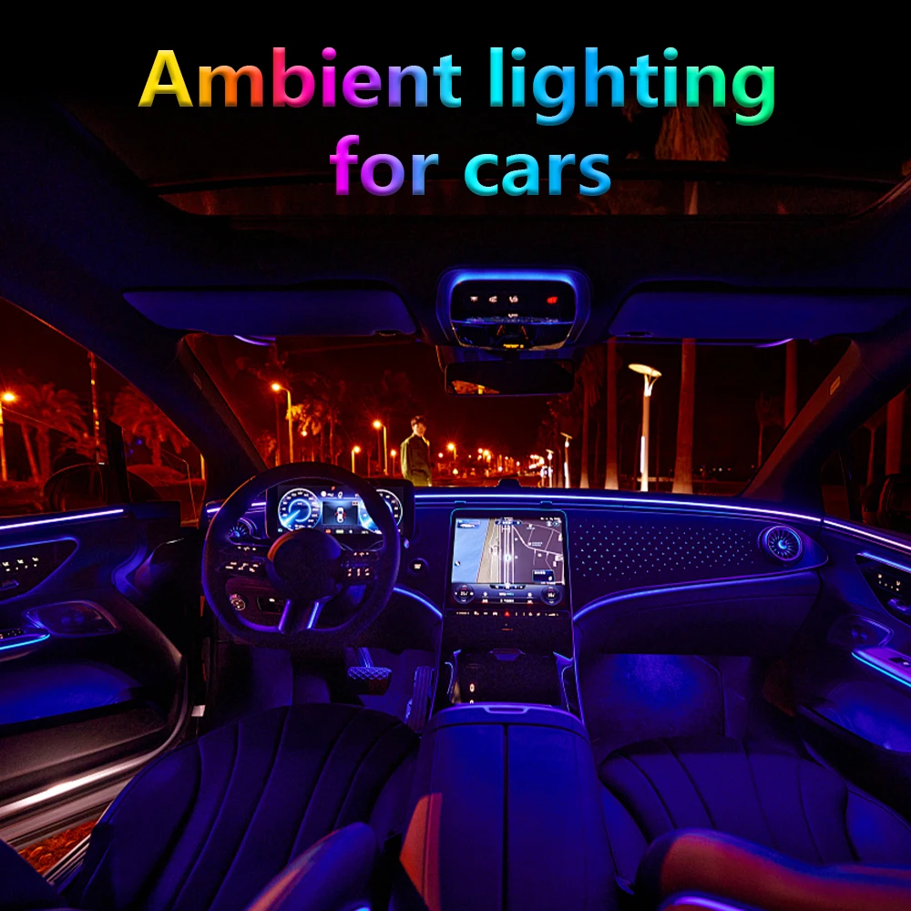 64 Color RGB Universal Car Ambient LED Lights Strips Acrylic Atmosphere Rainbow Auto Lamp Symphony Colorful By App Contro LED
64 Color RGB Universal Car Ambient LED Lights Strips Acrylic Atmosphere Rainbow Auto Lamp Symphony Colorful By App Contro LED