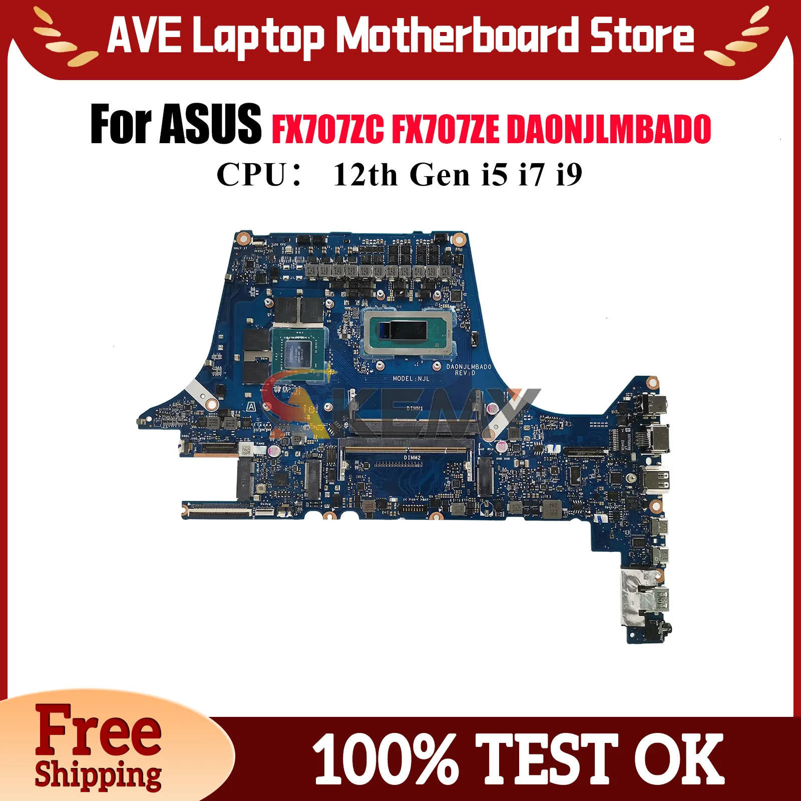 DA0NJLMBAD0 Laptop Motherboard For ASUS TUF Gaming FX707ZF FX707ZC FX507Z FX707ZE Mainboard With 12th Gen i5 i7 i9 tests OK stk
DA0NJLMBAD0 Laptop Motherboard For ASUS TUF Gaming FX707ZF FX707ZC FX507Z FX707ZE Mainboard With 12th Gen i5 i7 i9 tests OK stk