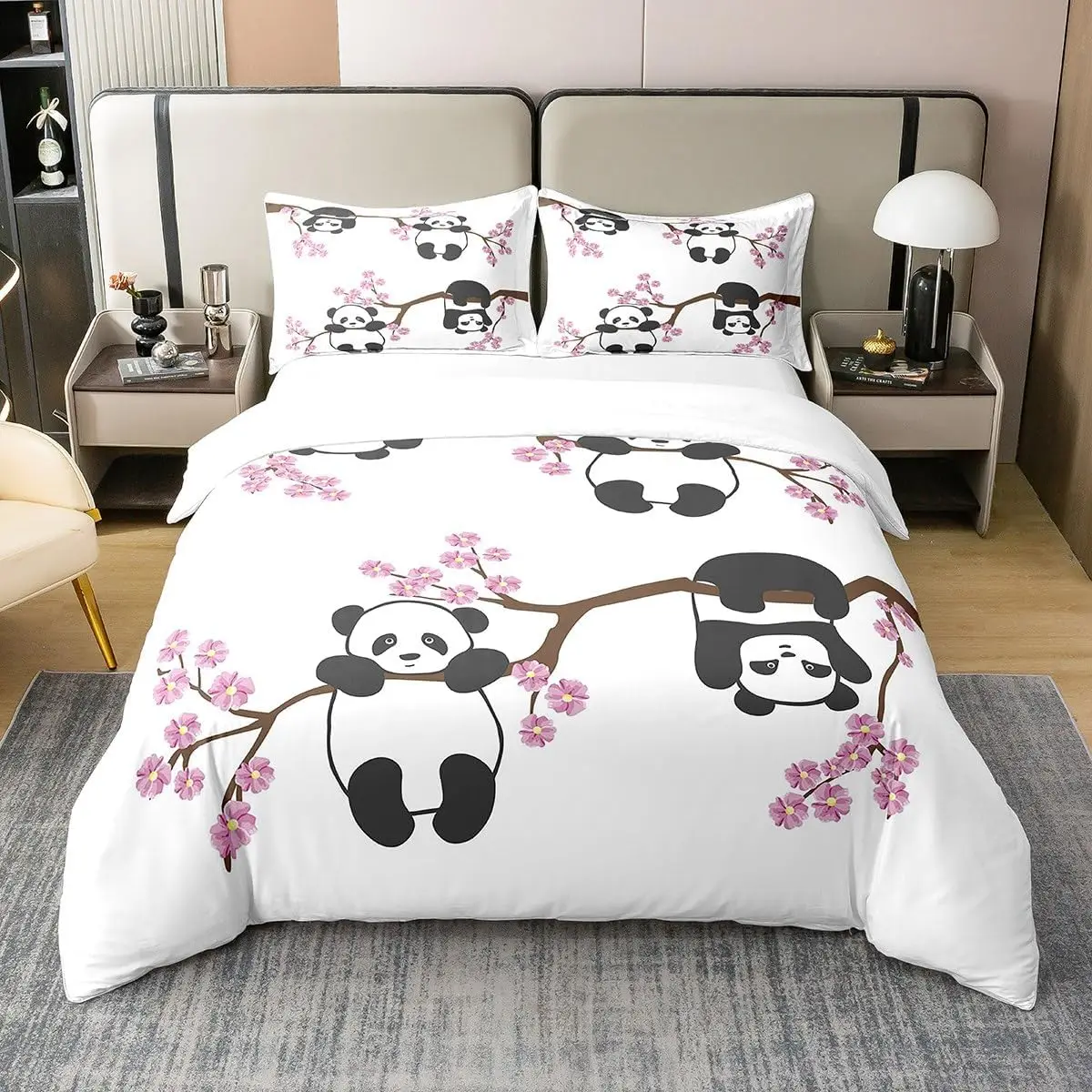 Cute Giant Panda Duvet Cover Set Single Size Cherry Blossoms Bedding Set With 1 Pillowcase Cartoon Animal Quilt
Cute Giant Panda Duvet Cover Set Single Size Cherry Blossoms Bedding Set With 1 Pillowcase Cartoon Animal Quilt