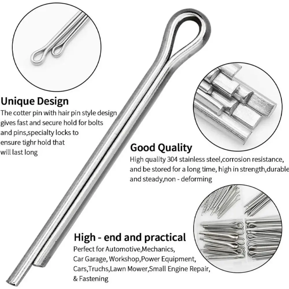 250pcs Galvanized Steel Cotter Pin Assortment Set Various Sizes Premium Material R-Clip Fasteners Heavy Duty
250pcs Galvanized Steel Cotter Pin Assortment Set Various Sizes Premium Material R-Clip Fasteners Heavy Duty
