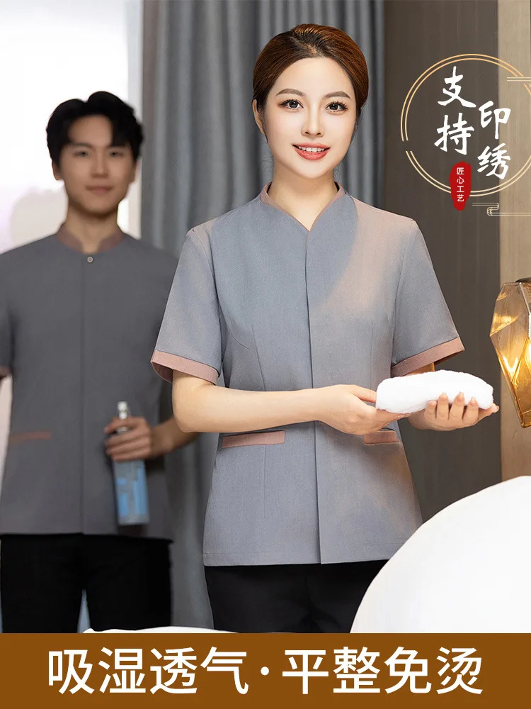 Hotel Cleaning Work Clothes Short-Sleeved Summer Clothes Suit Uniform Property Hotel Room Cleaner Aunt Skin-Friendly
Hotel Cleaning Work Clothes Short-Sleeved Summer Clothes Suit Uniform Property Hotel Room Cleaner Aunt Skin-Friendly