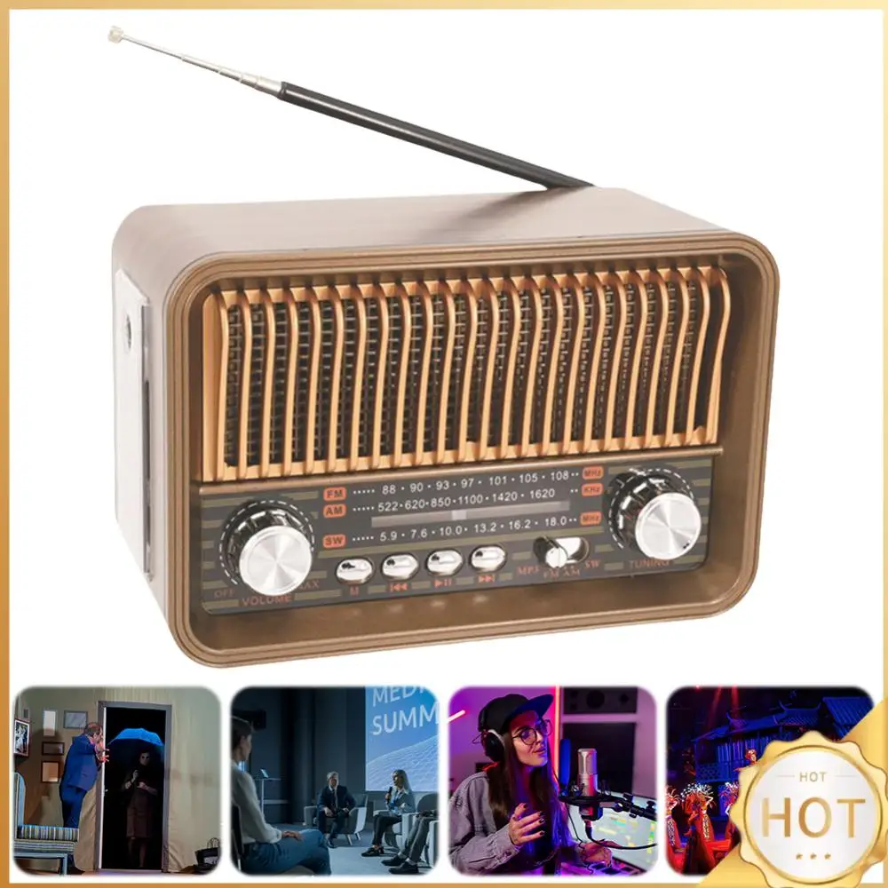 Vintage Radio with BT Speaker LED Flashlight Retro Radio Support TF Card for Home Bedroom Living Room Kitchen
Vintage Radio with BT Speaker LED Flashlight Retro Radio Support TF Card for Home Bedroom Living Room Kitchen