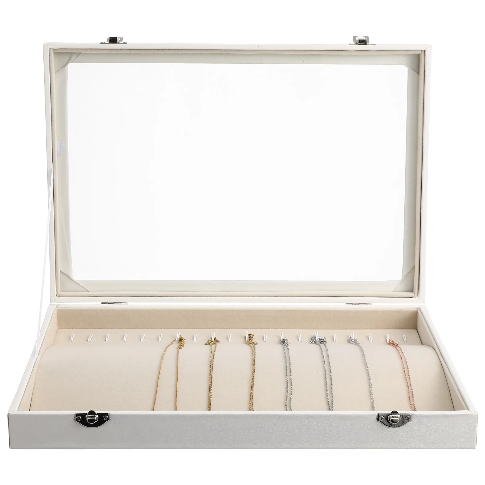 Necklace Organizer Box Wood Large Capacity Clear Lid Jewelry Holder Tray Necklace Display Case Vanity Drawer Storage
Necklace Organizer Box Wood Large Capacity Clear Lid Jewelry Holder Tray Necklace Display Case Vanity Drawer Storage