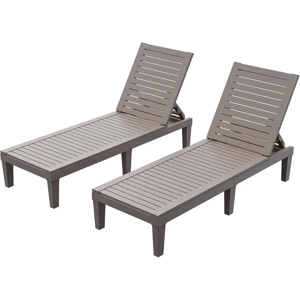 Chaise Lounge Chair Outdoor - Set o 2 Tanning Lounger with 5 Positions Adjustable Backrest, Waterproo, 330lbs Weight acity or Po
Chaise Lounge Chair Outdoor - Set o 2 Tanning Lounger with 5 Positions Adjustable Backrest, Waterproo, 330lbs Weight acity or Po