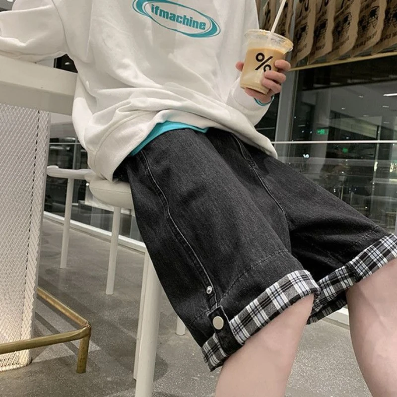 Latest Summer Men's Hong Kong Style Denim Shorts New Collection Loose Fit Checkered Mid-Length Versatile Streetwear Trendy
Latest Summer Men's Hong Kong Style Denim Shorts New Collection Loose Fit Checkered Mid-Length Versatile Streetwear Trendy