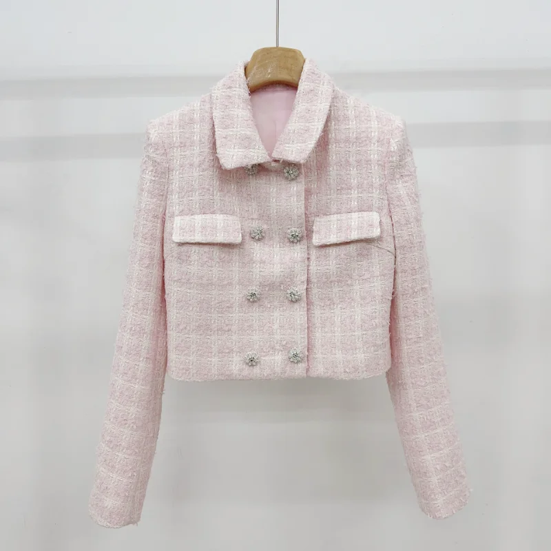 Women New Small Fragrance Pink Plaid Coat+ Mini Skirt Suit High Quality Fashion Chic Elegant Sweet French Tweed Two-piece Set
Women New Small Fragrance Pink Plaid Coat+ Mini Skirt Suit High Quality Fashion Chic Elegant Sweet French Tweed Two-piece Set
