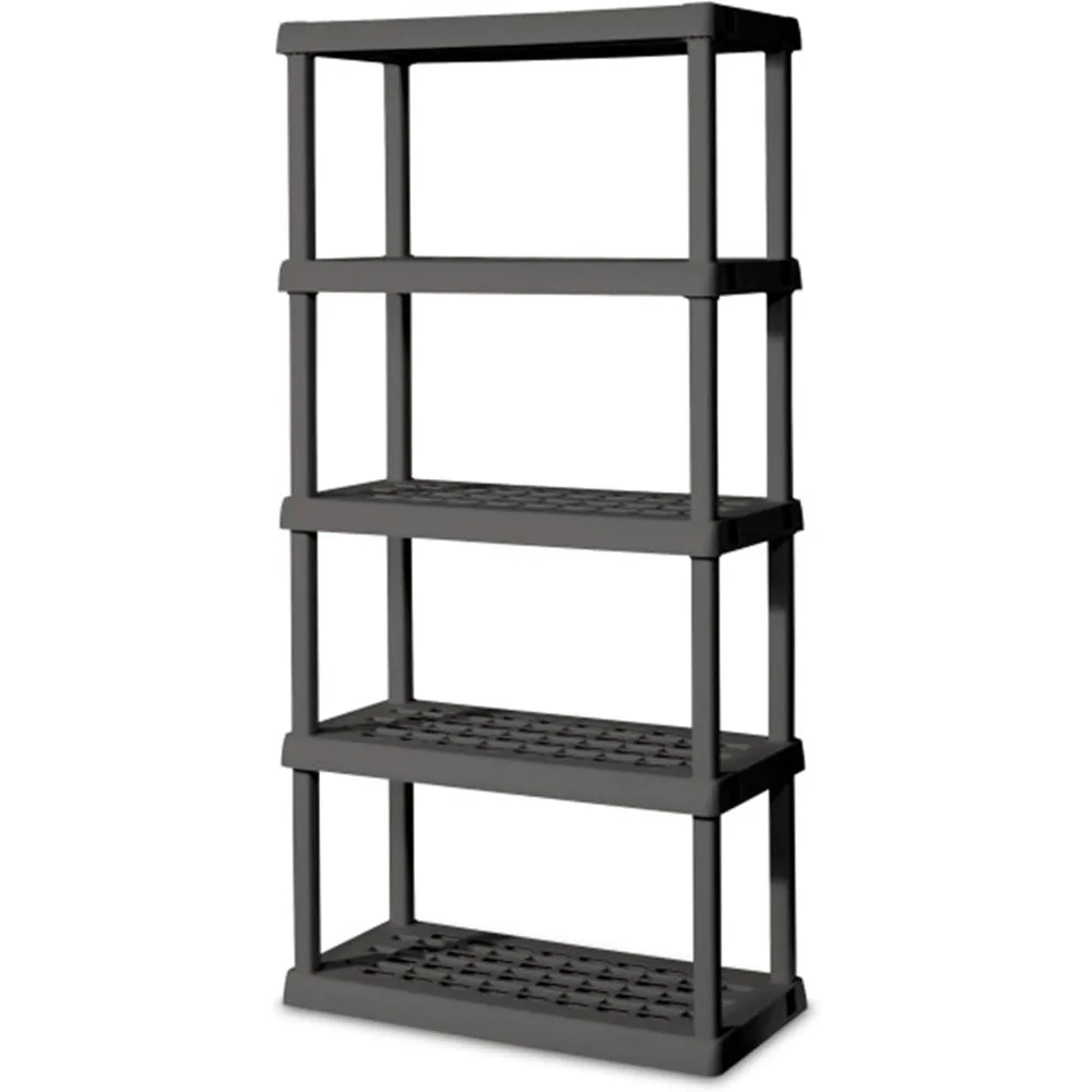4-Pack 5 Shelf Unit, Heavy-Duty Shelving Storage Rack for Home and Garage, Gray - Multipurpose Plastic Organizer Shelves for Sm
4-Pack 5 Shelf Unit, Heavy-Duty Shelving Storage Rack for Home and Garage, Gray - Multipurpose Plastic Organizer Shelves for Sm
