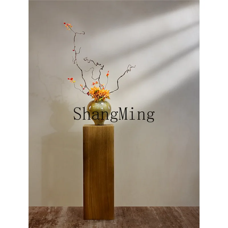 FG retro square wooden cabinet vase flower stand base Chinese model room tea room entrance floor ornament
FG retro square wooden cabinet vase flower stand base Chinese model room tea room entrance floor ornament