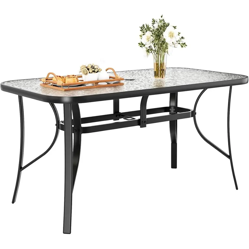 Уличный стол для патио с отверстием для зонта 1,69 дюйма, обеденный стол из закаленного стекла 30x55 дюймов или металлическая мебель для улицы на 6 человек, все в комплекте
Уличный стол для патио с отверстием для зонта 1,69 дюйма, обеденный стол из закаленного стекла 30x55 дюймов или металлическая мебель для улицы на 6 человек, все в комплекте