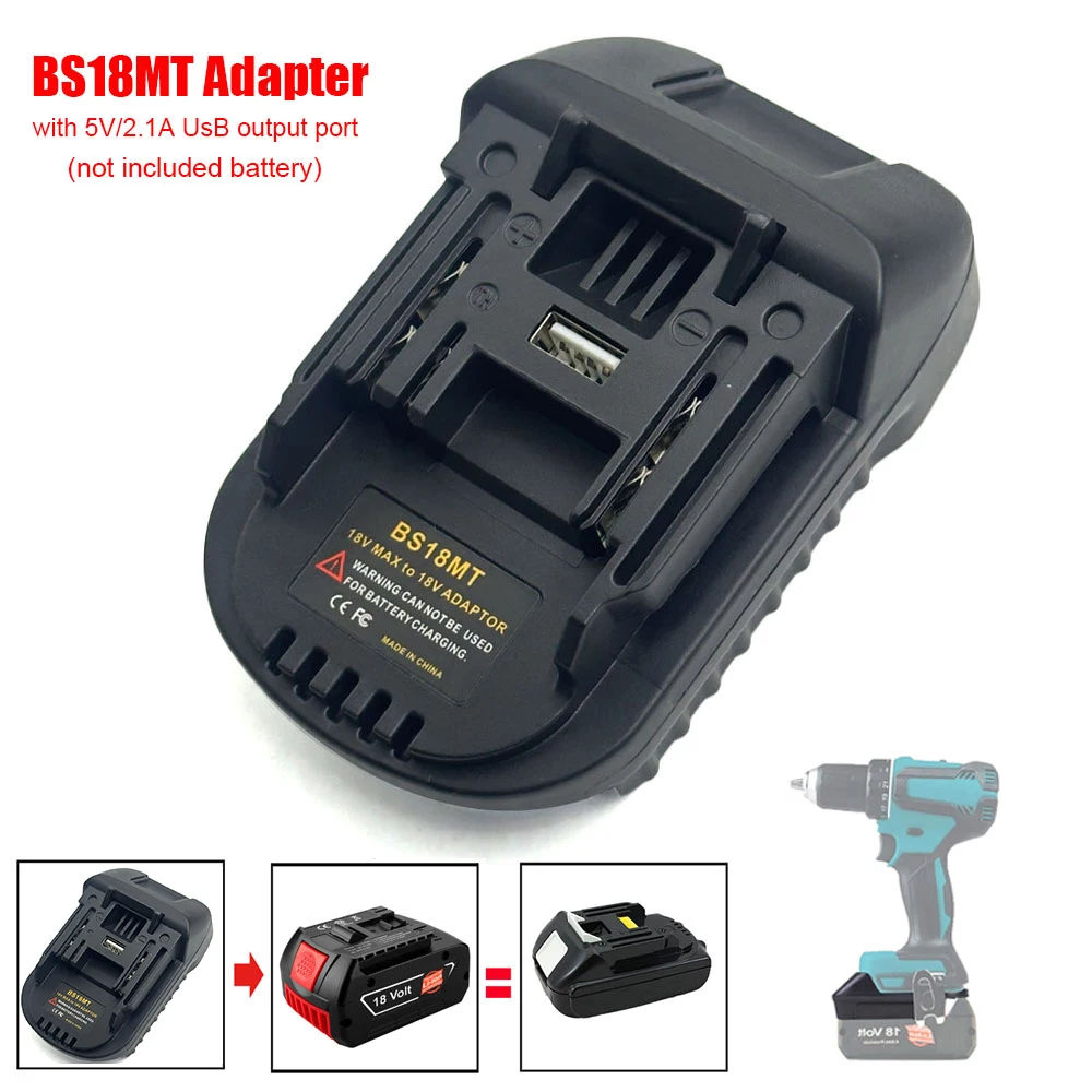 NEW BS18MT Battery Adapter Converter USB For Bosch 18V BAT619G/620 Batteries Convert For Makita BL 1860 Lithium Tools
NEW BS18MT Battery Adapter Converter USB For Bosch 18V BAT619G/620 Batteries Convert For Makita BL 1860 Lithium Tools