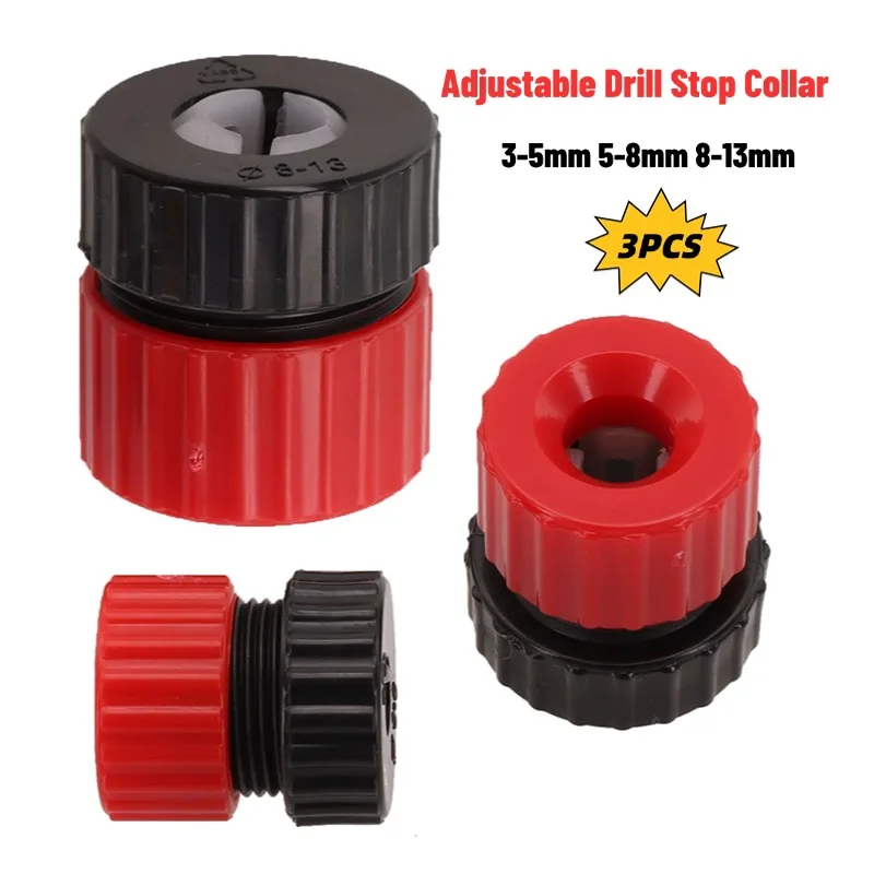 3pcs Adjustable Drill Depth Stop Collar 3-5mm Drill Bit Depth Guide Stop Ensures Consistent Drilling For Precise Drilling Tool 
3pcs Adjustable Drill Depth Stop Collar 3-5mm Drill Bit Depth Guide Stop Ensures Consistent Drilling For Precise Drilling Tool