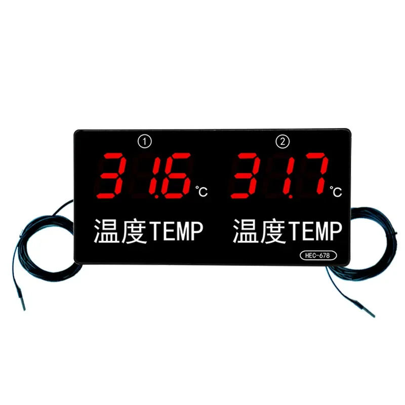 Single-channel alarm thermometer HEC678 hanging wall-mounted dual-channel probe water temperature test instrument
Single-channel alarm thermometer HEC678 hanging wall-mounted dual-channel probe water temperature test instrument