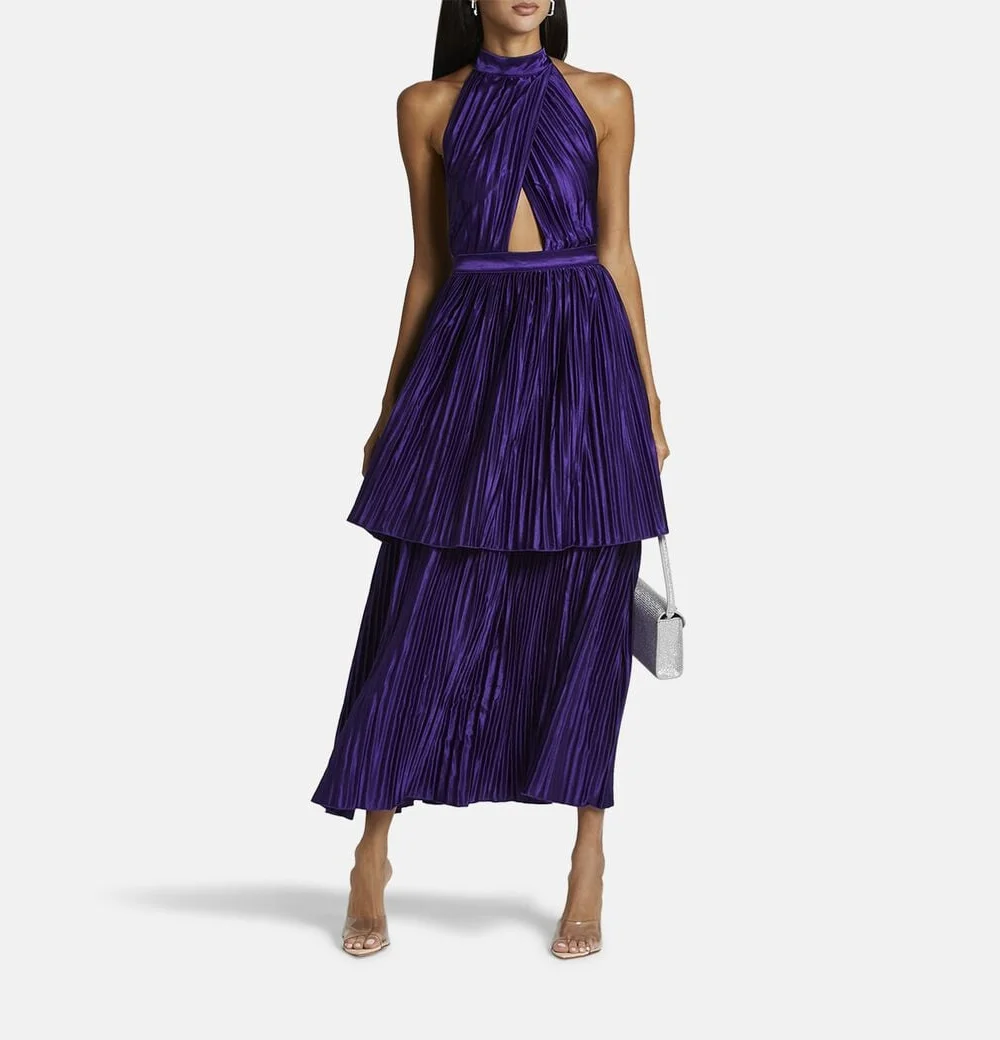 Welove Elegant Halter A-line Sleeveless Ankle Length Cut-out Women Evening Dress Pleated Backless Prom Gown New 2024
Welove Elegant Halter A-line Sleeveless Ankle Length Cut-out Women Evening Dress Pleated Backless Prom Gown New 2024