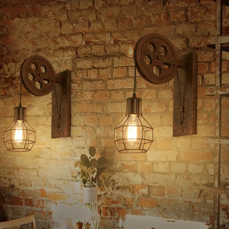 Vintage WallLamps led lamp wall sconces Retro Wall Light fixtures Lifting Pulley bedroom lamp American Industrial mirror light
Vintage WallLamps led lamp wall sconces Retro Wall Light fixtures Lifting Pulley bedroom lamp American Industrial mirror light