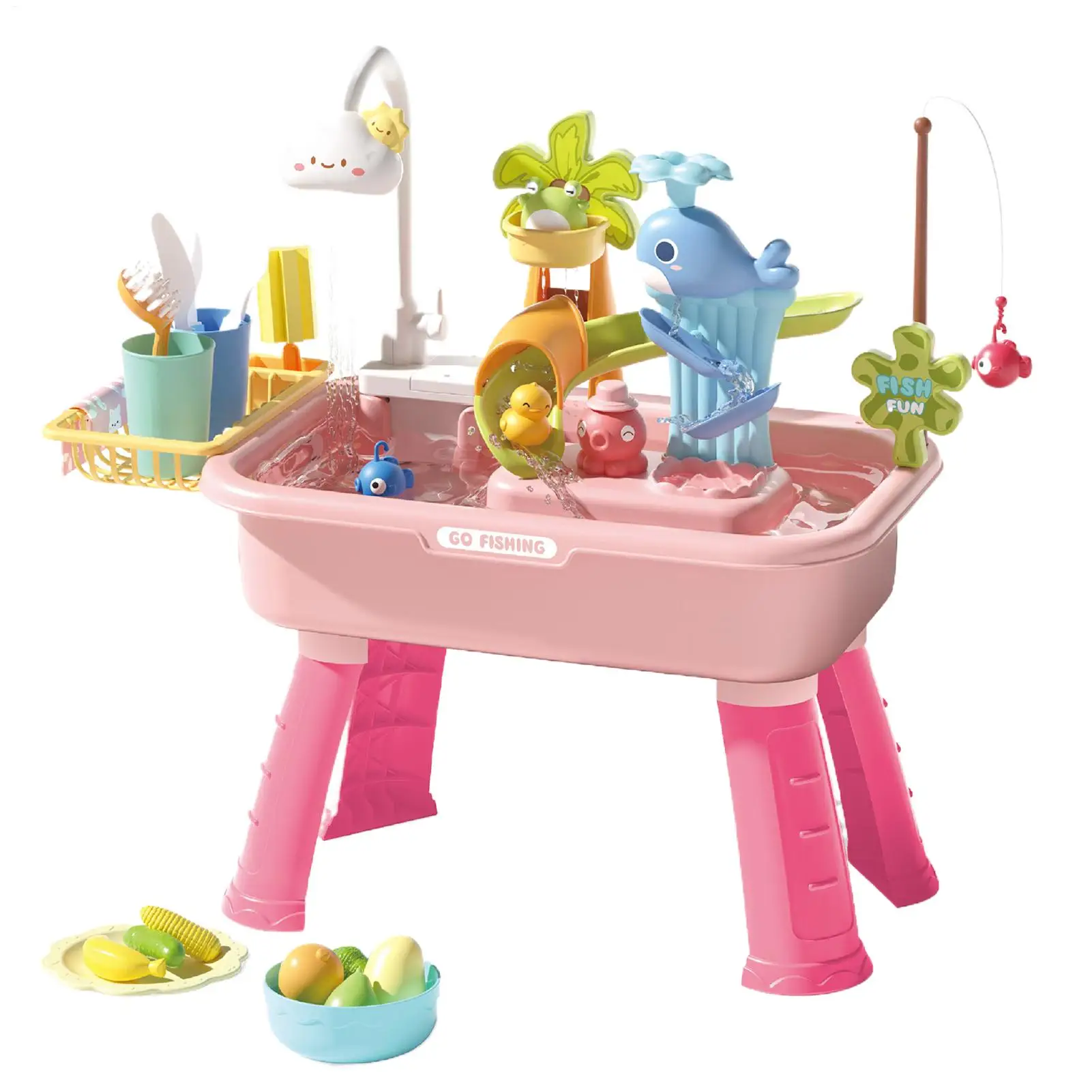 Water Table for Kids Kids Water Tables for Outside Educational Pretend Play 4-in-1 Sink Toy with Electric Faucet for Kids Travel
Water Table for Kids Kids Water Tables for Outside Educational Pretend Play 4-in-1 Sink Toy with Electric Faucet for Kids Travel