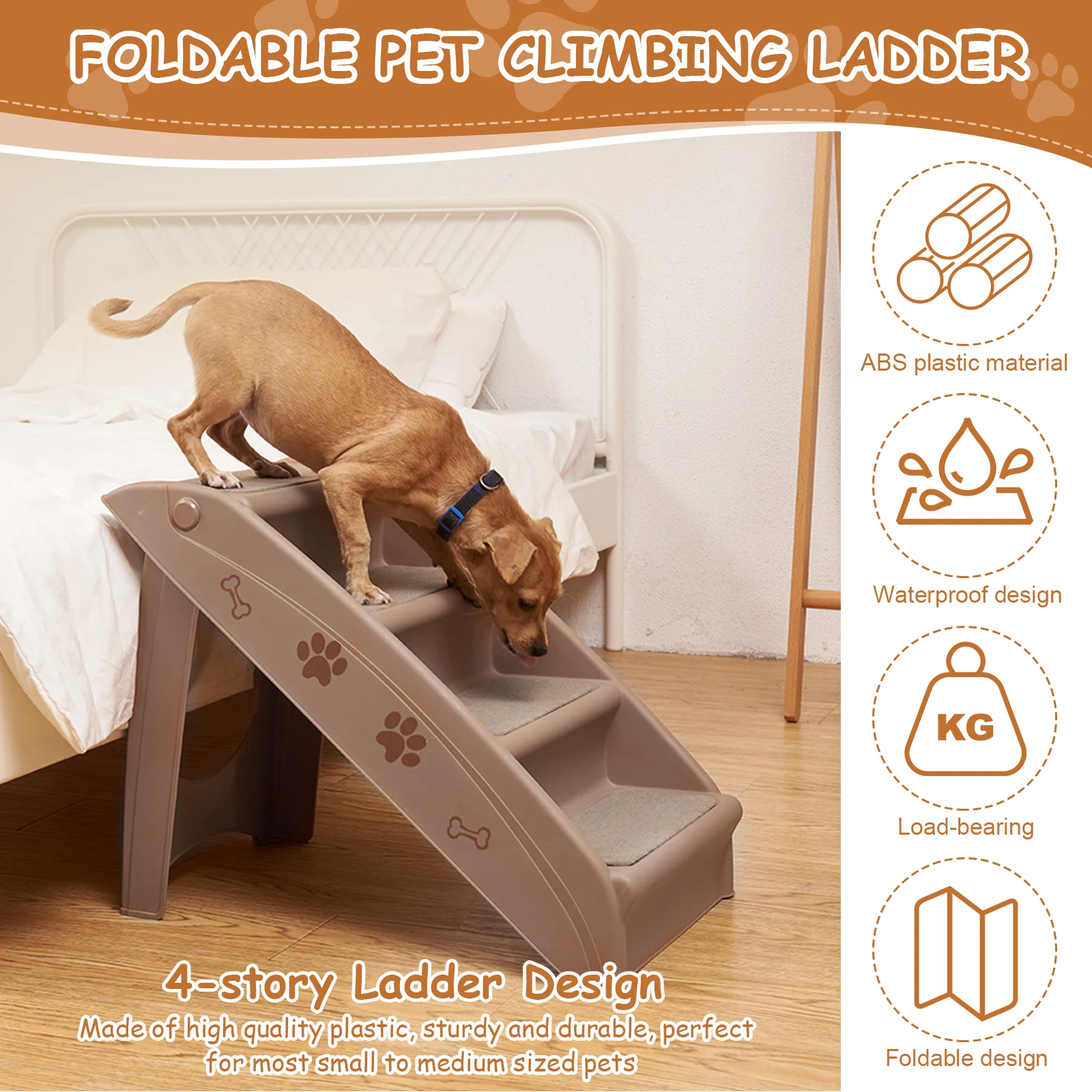 4-Step Pet Dog Stairs Foldable Cat and Dog Steps Nonslip Indoor Pet Steps Dog Stairs Ramp Pet Furniture for Small Pet Dogs Cats
4-Step Pet Dog Stairs Foldable Cat and Dog Steps Nonslip Indoor Pet Steps Dog Stairs Ramp Pet Furniture for Small Pet Dogs Cats