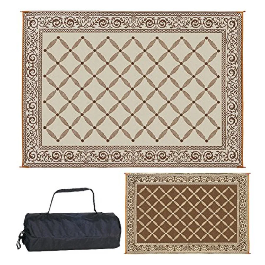 Large 9-ft x 12-ft reversible plastic straw floor mat for outdoors, RV, patio, backyard, picnic, beach, camping brown/beige
Large 9-ft x 12-ft reversible plastic straw floor mat for outdoors, RV, patio, backyard, picnic, beach, camping brown/beige