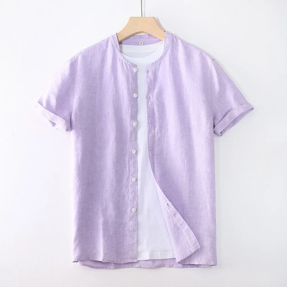 Man Casual Summer Short Sleeve Button Up Cotton Linen Shirt Plus Size 2xl 3xl Boys Purple Cute Colorful Thin Stand Collar Shirts
Man Casual Summer Short Sleeve Button Up Cotton Linen Shirt Plus Size 2xl 3xl Boys Purple Cute Colorful Thin Stand Collar Shirts