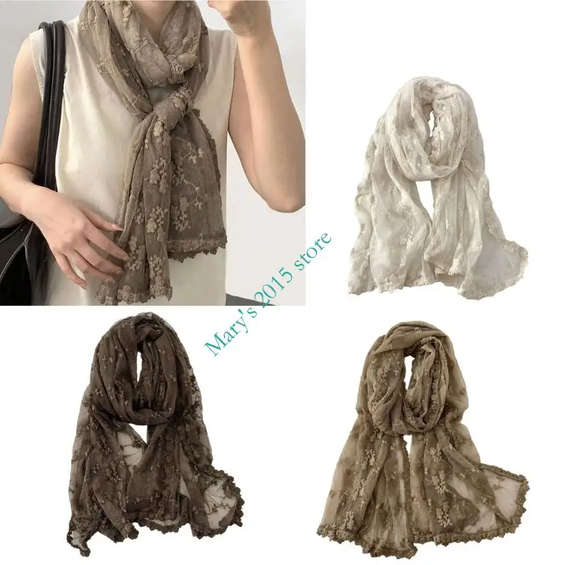 Fashion Sheer Lace Floral Embroidery Scarf Women Soft Polyester Lightweight Wrap Accessory Multifunctional Evening Shawl
Fashion Sheer Lace Floral Embroidery Scarf Women Soft Polyester Lightweight Wrap Accessory Multifunctional Evening Shawl