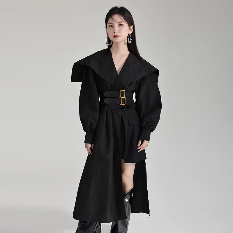 Irregular Splicing Shirt Skirt With Belt Women's New Large Lapel Lantern Sleeve Dress Fashion Trend
Irregular Splicing Shirt Skirt With Belt Women's New Large Lapel Lantern Sleeve Dress Fashion Trend