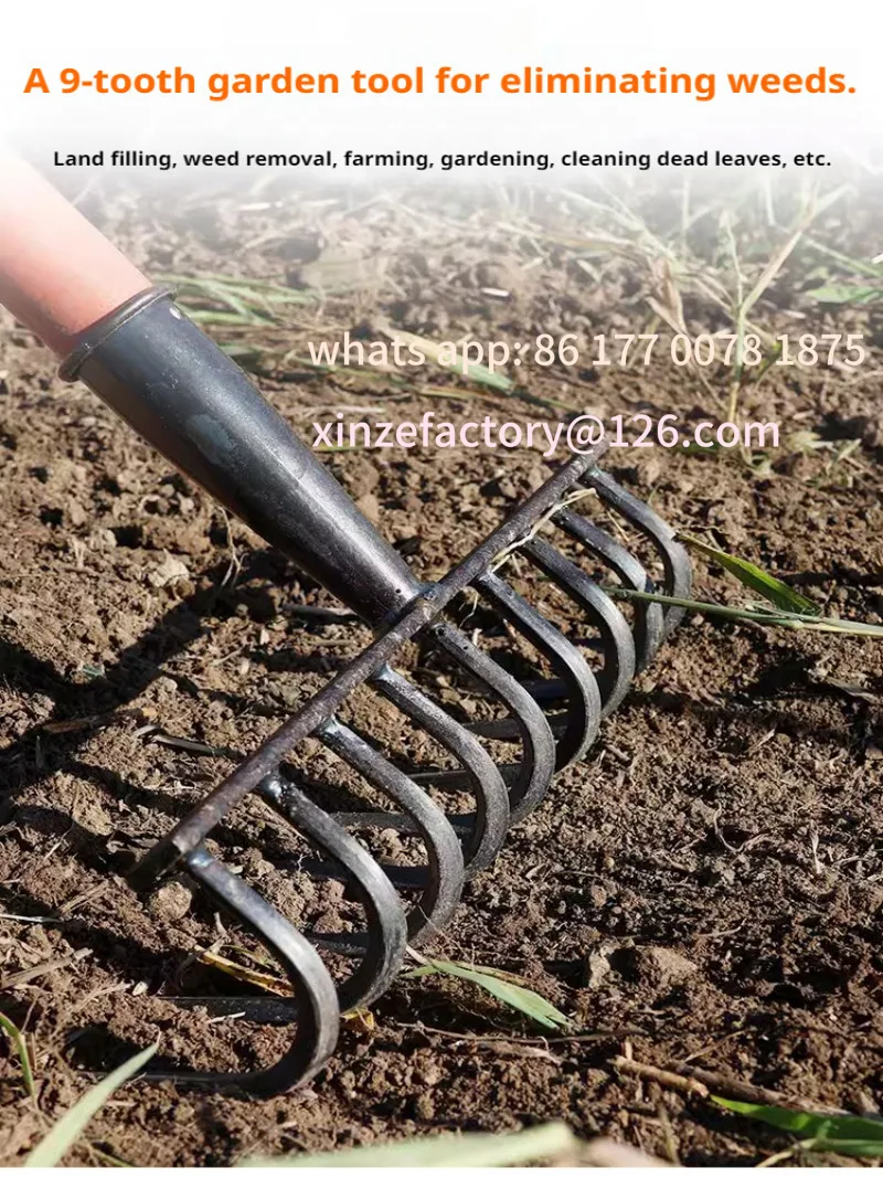 Customizable Multifunctional Ninetooth Nail Rake Household Sturdy and durable manganese steel laborsaving nail rake Garden
Customizable Multifunctional Ninetooth Nail Rake Household Sturdy and durable manganese steel laborsaving nail rake Garden