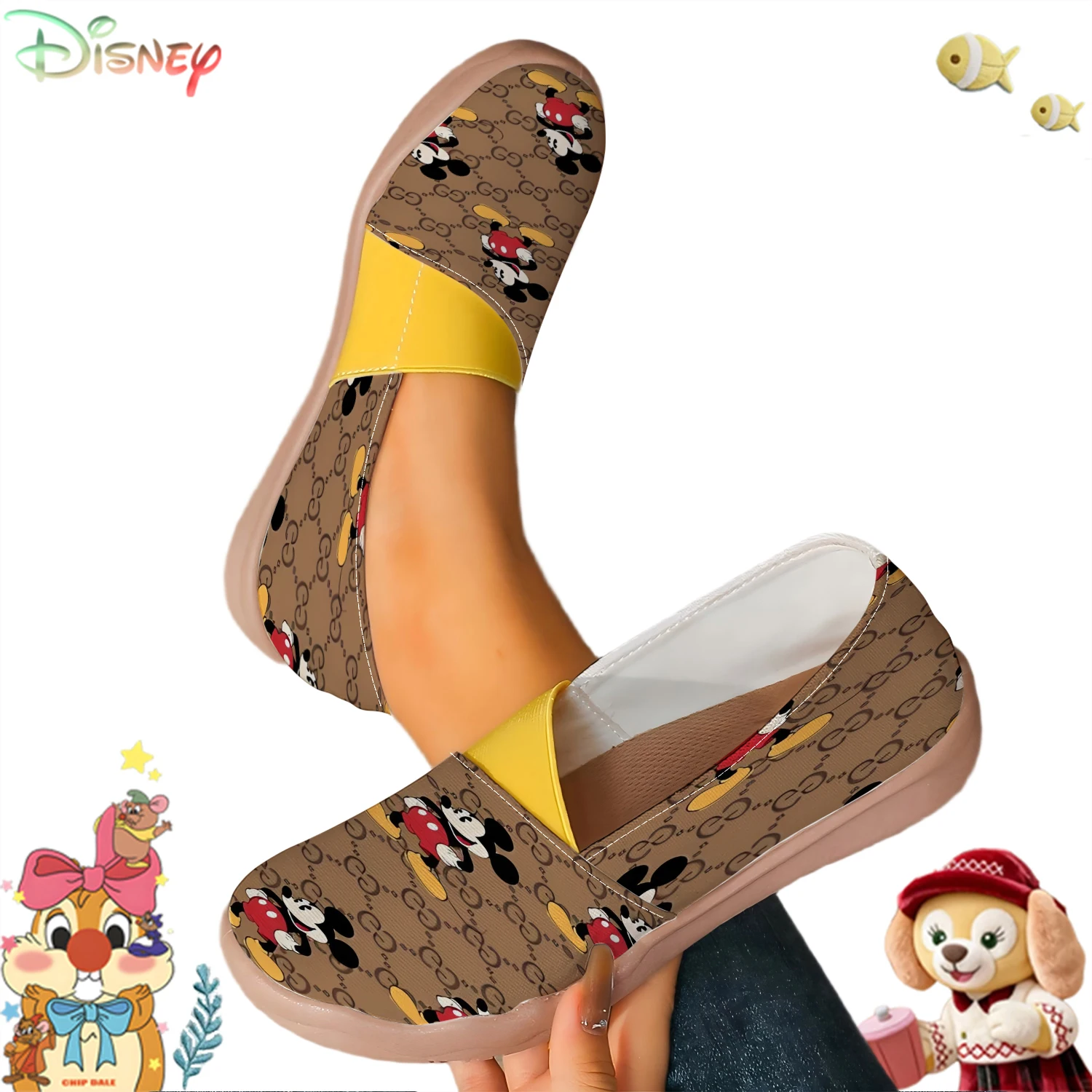 Disney Mickey Mouse GG Monogram Print Casual Slip-On Shoes for Women, Comfortable Flat Loafers
Disney Mickey Mouse GG Monogram Print Casual Slip-On Shoes for Women, Comfortable Flat Loafers
