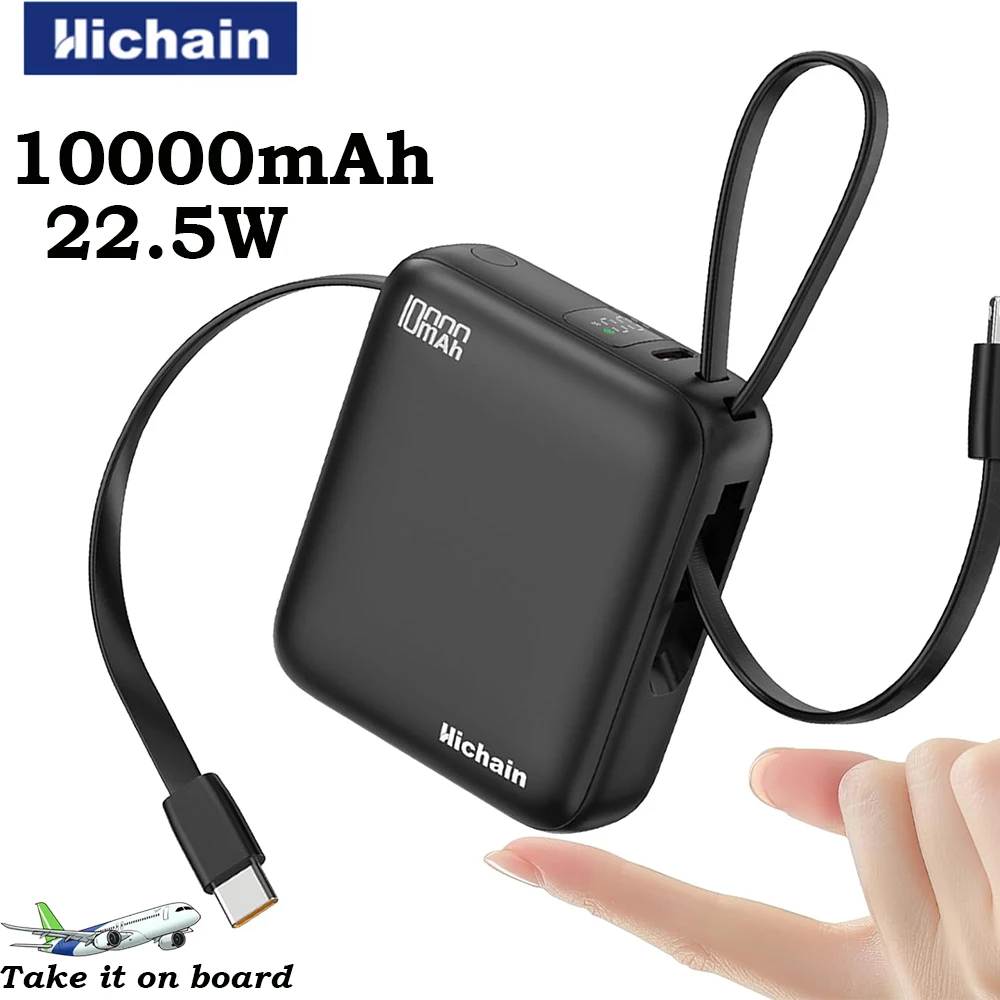 Hichain 10000mAh Power Bank PD22.5W Portable Fast Charger Power Bank With Dual Cable For Iphone For Xiaomi For Samsung ForHuawei
Hichain 10000mAh Power Bank PD22.5W Portable Fast Charger Power Bank With Dual Cable For Iphone For Xiaomi For Samsung ForHuawei