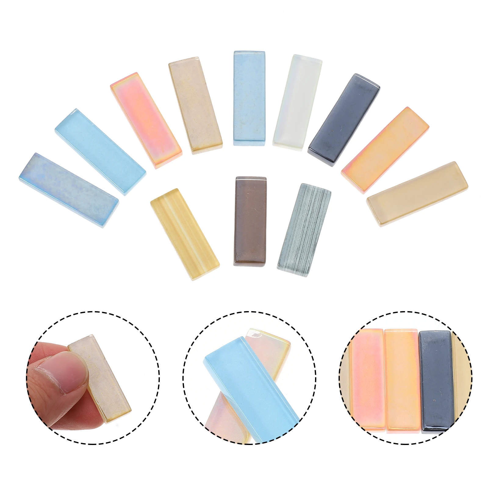 Mosaic Glass Colored Mica Crystal Tiles DIY Home Decoration Craft H made Projects Smooth Strip Shaped Glass Pieces Strips
Mosaic Glass Colored Mica Crystal Tiles DIY Home Decoration Craft H made Projects Smooth Strip Shaped Glass Pieces Strips