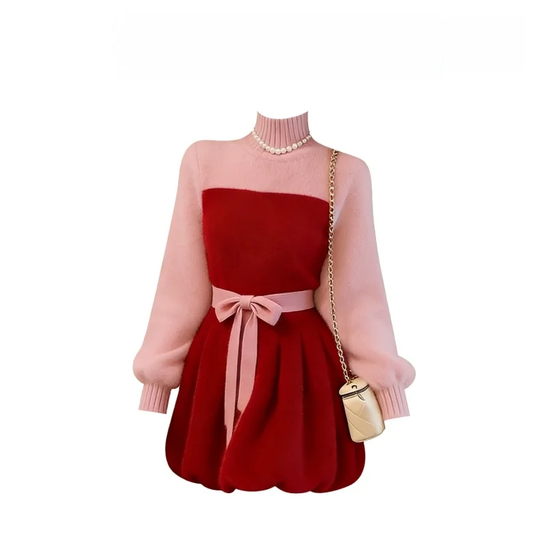 Зимнее женское платье с длинными рукавами, розовое, с завышенной талией, облегающее, во французском стиле, свободного кроя, из полиэфирного волокна, для повседневной носки
Зимнее женское платье с длинными рукавами, розовое, с завышенной талией, облегающее, во французском стиле, свободного кроя, из полиэфирного волокна, для повседневной носки