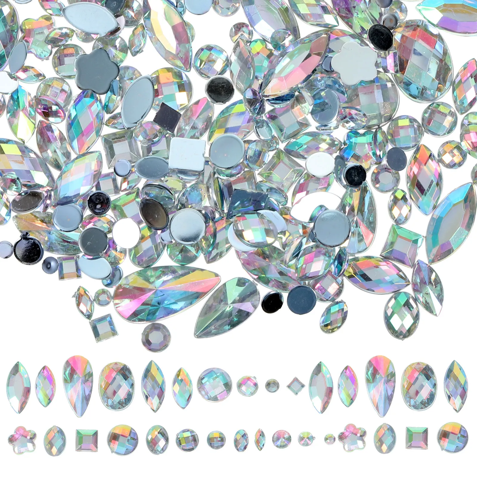 300Pcs Shiny Acrylic Flatback Rhinestones for Nail Art DIY Manicure Decor Craft Embellishments Multi-Function Charm Decoration
300Pcs Shiny Acrylic Flatback Rhinestones for Nail Art DIY Manicure Decor Craft Embellishments Multi-Function Charm Decoration