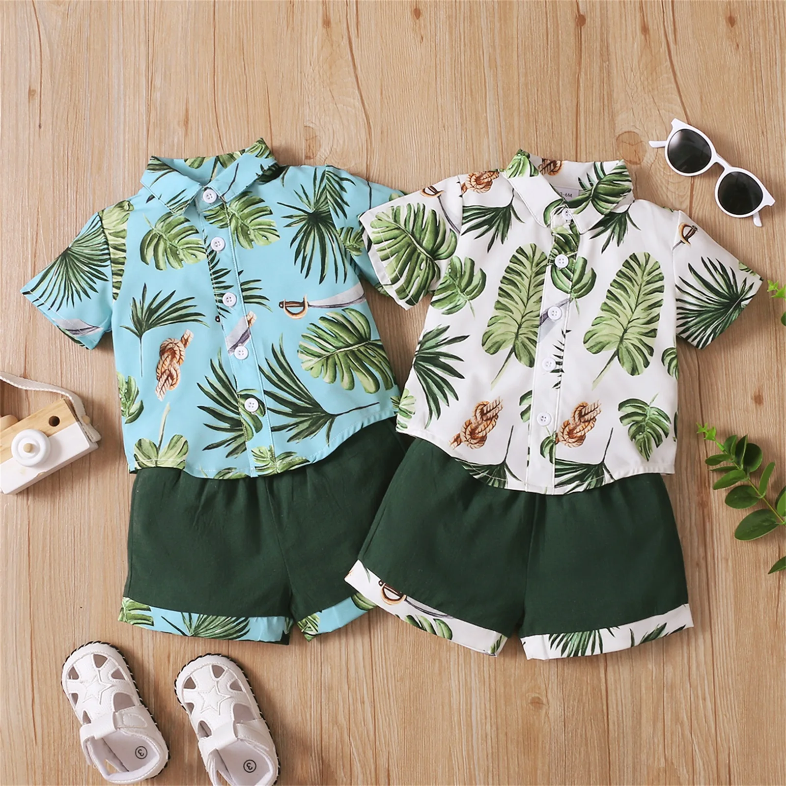 Mildsown Toddler Baby Boys Shorts Set Summer Outfit Short Sleeve Leaves Print Shirt with Elastic Waist Shorts for Casual
Mildsown Toddler Baby Boys Shorts Set Summer Outfit Short Sleeve Leaves Print Shirt with Elastic Waist Shorts for Casual