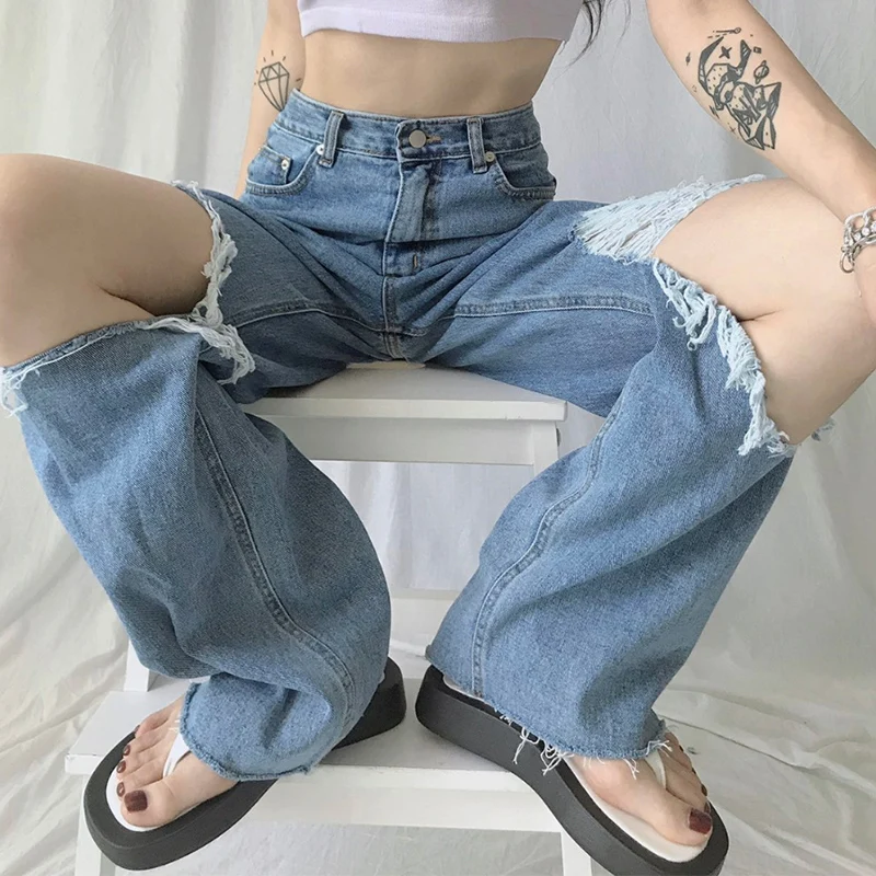 New Arrival Hole Ripped Jeans Women's Loose Oversize Jeans Women Cargo Pants Overalls Female Harajuku Y2k Trousers Vintage 90s
New Arrival Hole Ripped Jeans Women's Loose Oversize Jeans Women Cargo Pants Overalls Female Harajuku Y2k Trousers Vintage 90s