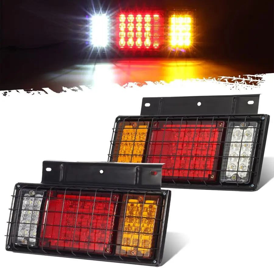 2Pcs LED Truck Trailer Tail Lights Bar Kit 40 LED w Iron Net Protection Replacement for W Series Compatible with Isuzu Elf Truck
2Pcs LED Truck Trailer Tail Lights Bar Kit 40 LED w Iron Net Protection Replacement for W Series Compatible with Isuzu Elf Truck