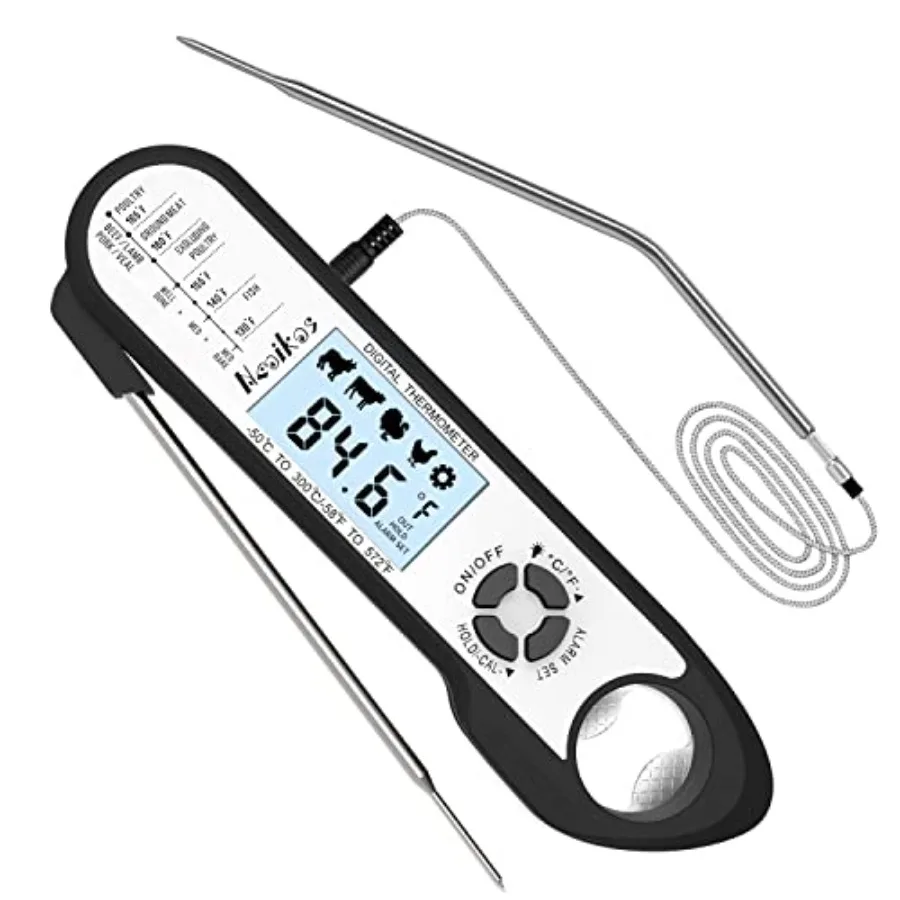 Digital Meat Food Thermometer - 2~3S Instant Read Cooking Thermometer, Backlight, Built-in Magnet, Calibration, Foldable Probe
Digital Meat Food Thermometer - 2~3S Instant Read Cooking Thermometer, Backlight, Built-in Magnet, Calibration, Foldable Probe