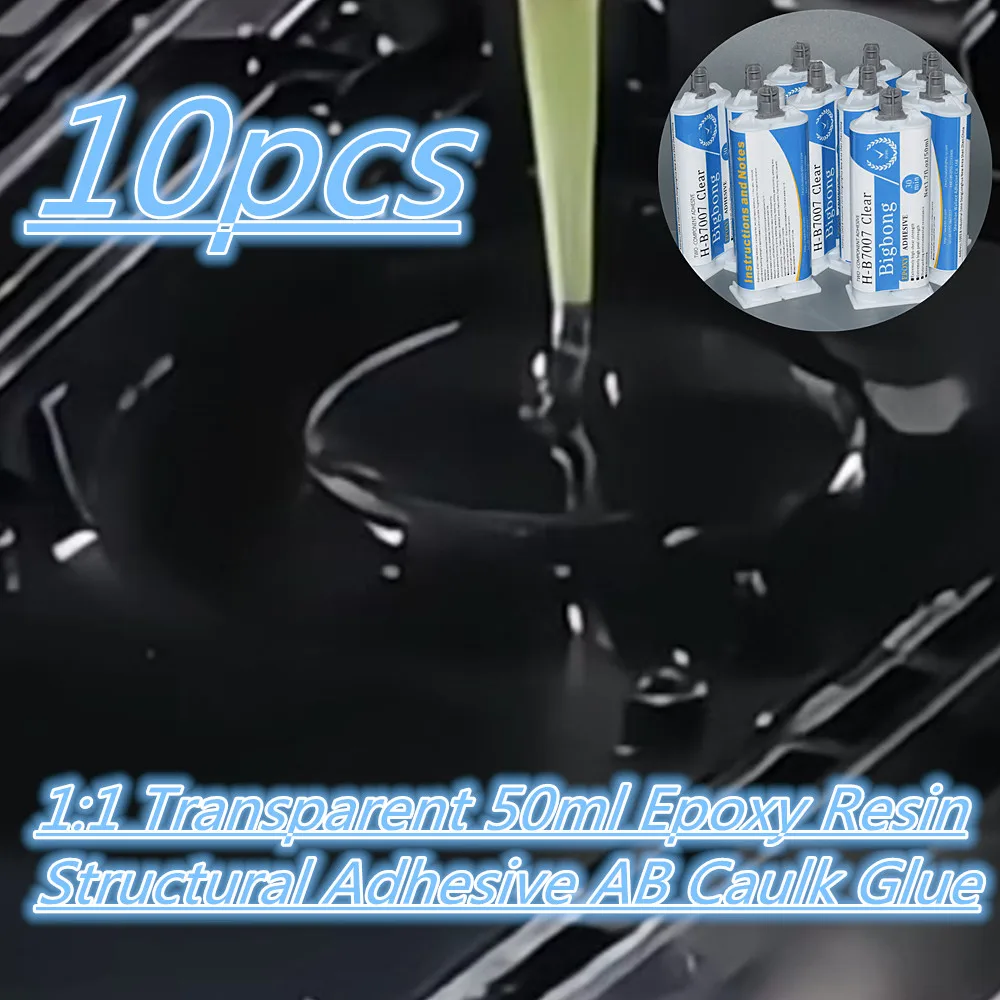 10pcs 1:1 Transparent Epoxy Resin Strong Structural Adhesive 50ml AB Caulk Glue Set for Plastic Metal Ceramic Wood Glass Bonding
10pcs 1:1 Transparent Epoxy Resin Strong Structural Adhesive 50ml AB Caulk Glue Set for Plastic Metal Ceramic Wood Glass Bonding