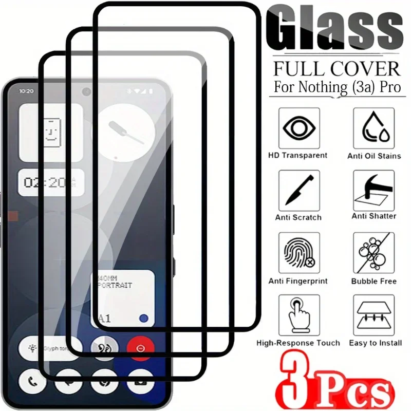 3Pcs Full Cover Tempered Glass for Nothing Phone (3a) Pro 5G Phone (2a) Screen Protector For Nothing Phone 2a Plus Film
3Pcs Full Cover Tempered Glass for Nothing Phone (3a) Pro 5G Phone (2a) Screen Protector For Nothing Phone 2a Plus Film