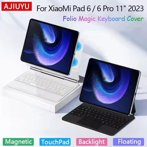 XiaoMi Pad 6 용 AJIUYU 매직 키보드 Xiaomi Mi Pad 6 MIPad 6 Pro 11 인치 트랙 패드 백라이트 키보드 용 11